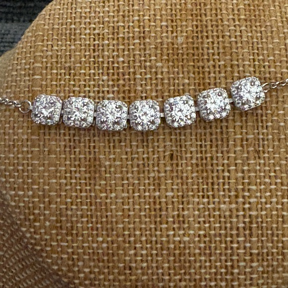 RARE Solid Sterling Silver 2.1 Carat Moissanite Bracelet - Picture 3 of 7